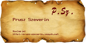 Prusz Szeverin névjegykártya